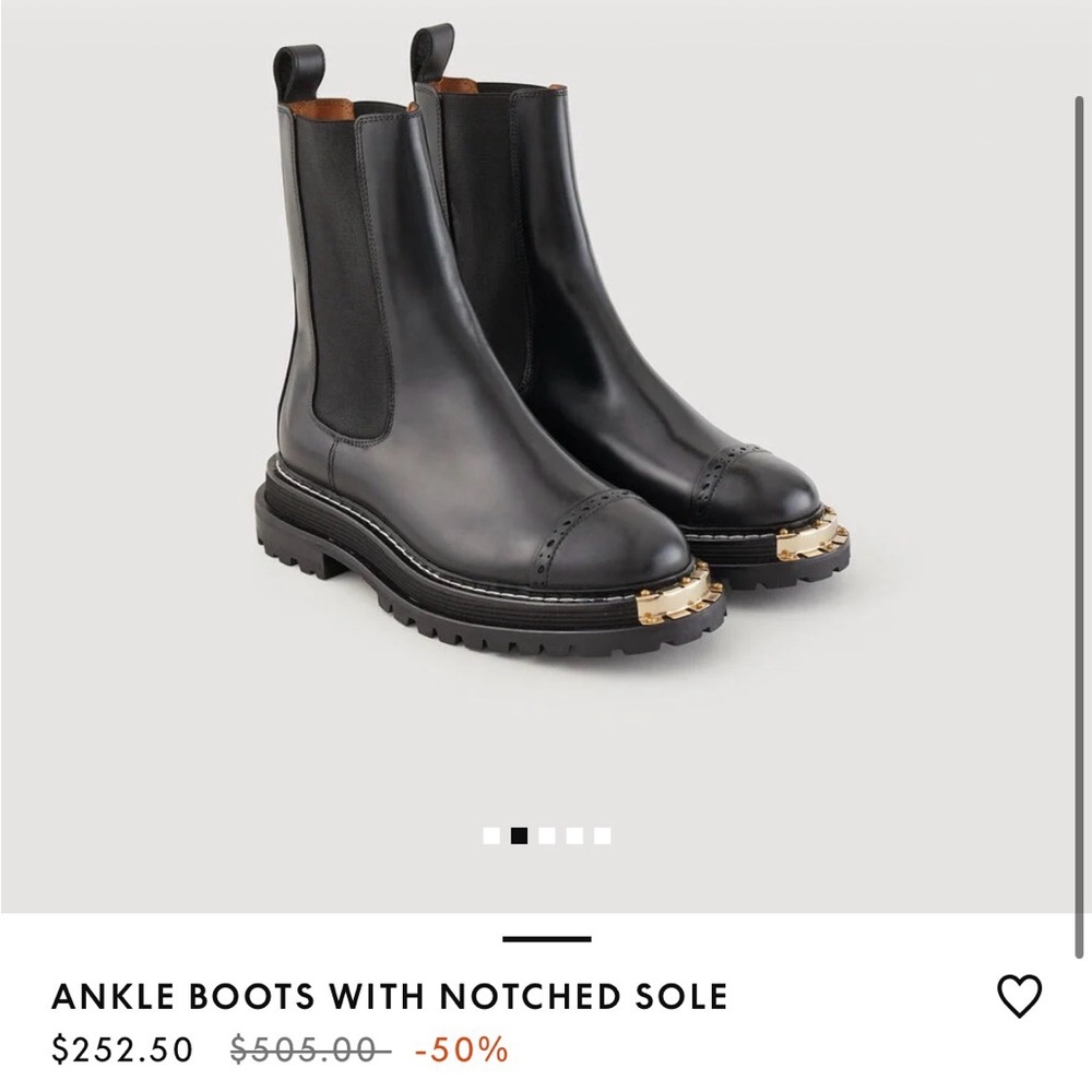 Sandro Black Leather Boots